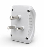 6A 3 Pin Multi Plug Socket Travel Adapter with Universal Socket, 3 Pin Multi Plug Extension Socket (White - PK2)