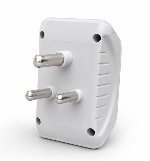 6A 3 Pin Multi Plug Socket Travel Adapter with Universal Socket, 3 Pin Multi Plug Extension Socket (White - PK2)