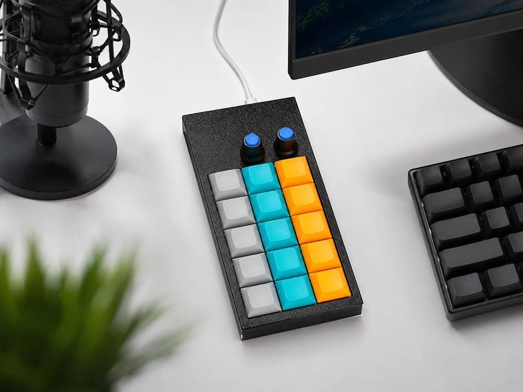 Dice and Layers PicoPad 5x3 Programmable Macro Keyboard | 15 Mechanical Keys | RP2040 | Custom Shortcut Keyboard for Excel, Photoshop, OBS, Blender, AutoCAD, Windows & Linux