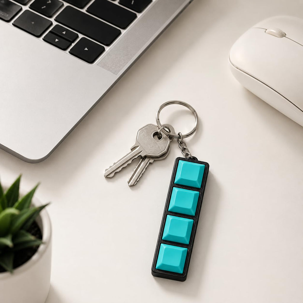 Mechanical Keychain Fidget Toy with Gateron Blue 3 Switches