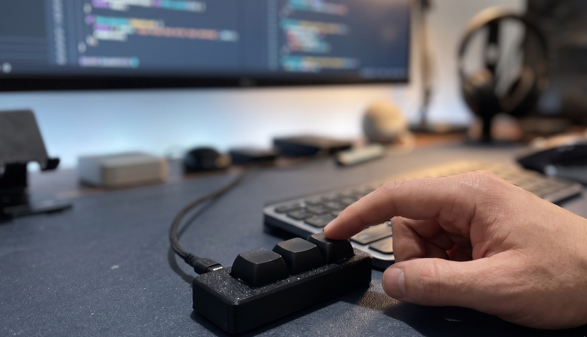 Poco Pad - 1x3 Macro Keyboard - Flat