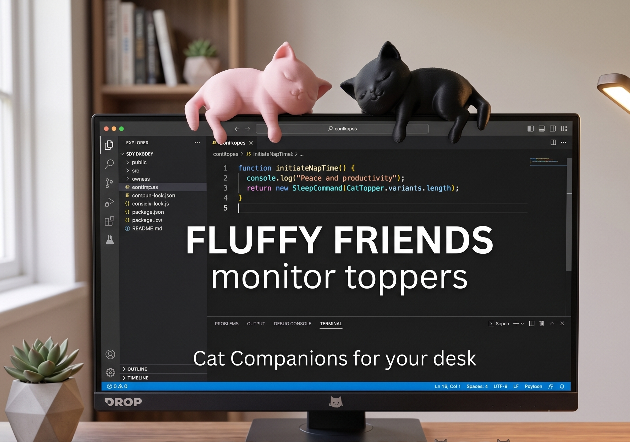 Sleeping Cat Monitor Topper – 3D Printed